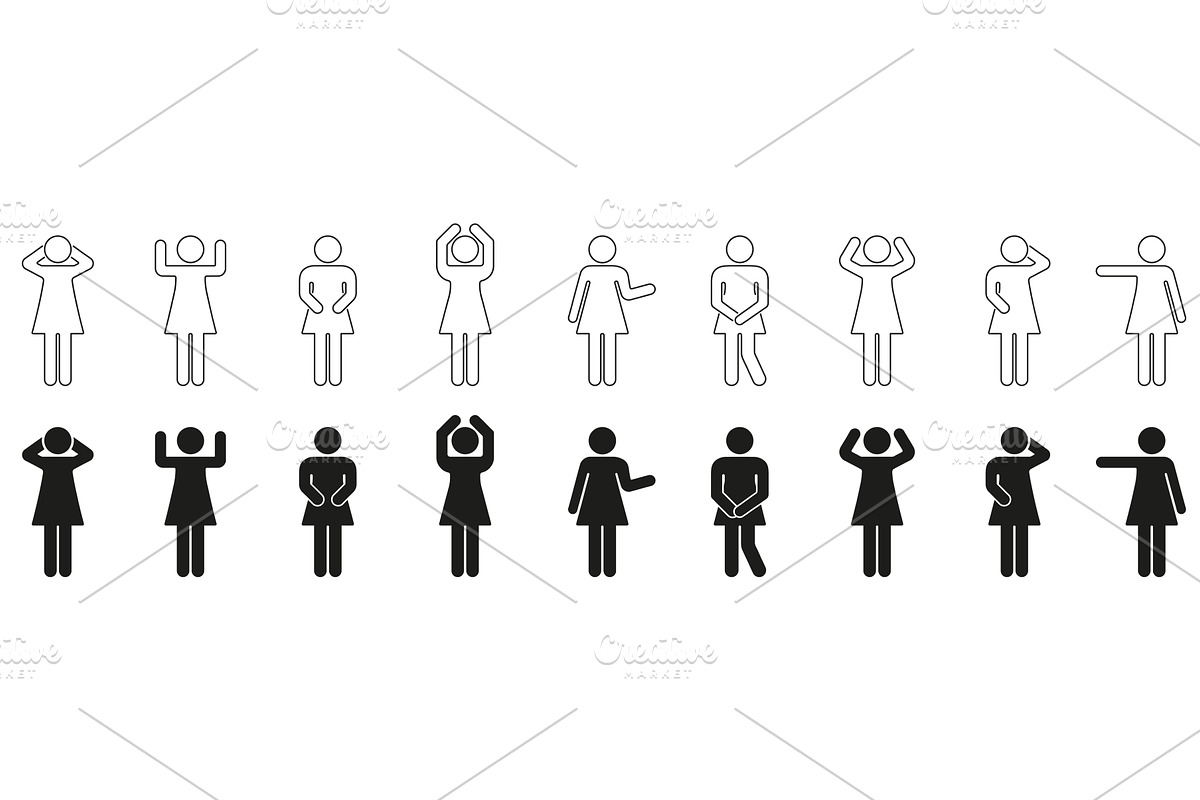 Set of Female Human Figure, an Object Illustration by Vector Creator