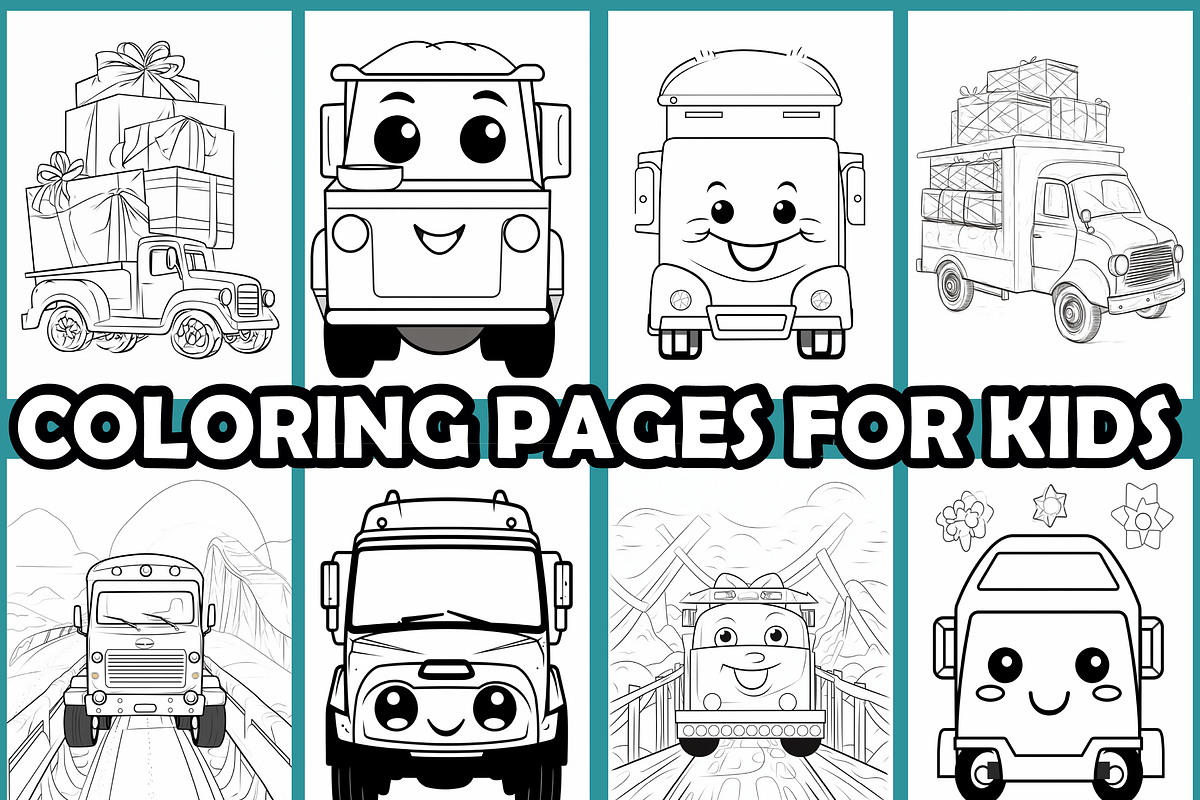 Winter Truck Delivery Coloring Pages, an Animal Illustration by martinblan (Photo 3 of 4)