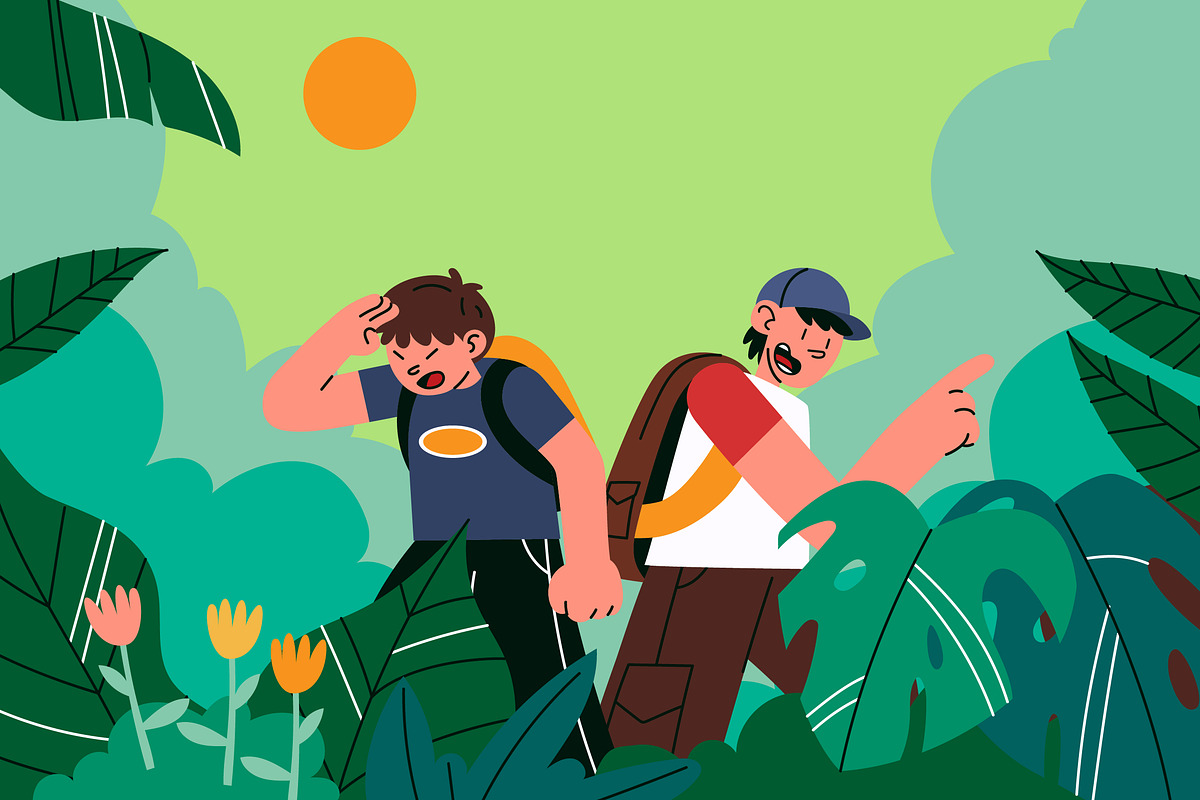 Green Nature Explore Illustration, a Person Illustration by graphicook