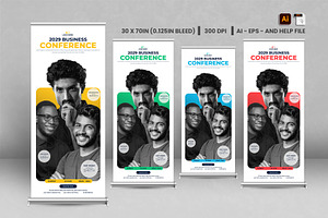 Conference roll up banner design, a Stationery Template by Tanmoy Topu