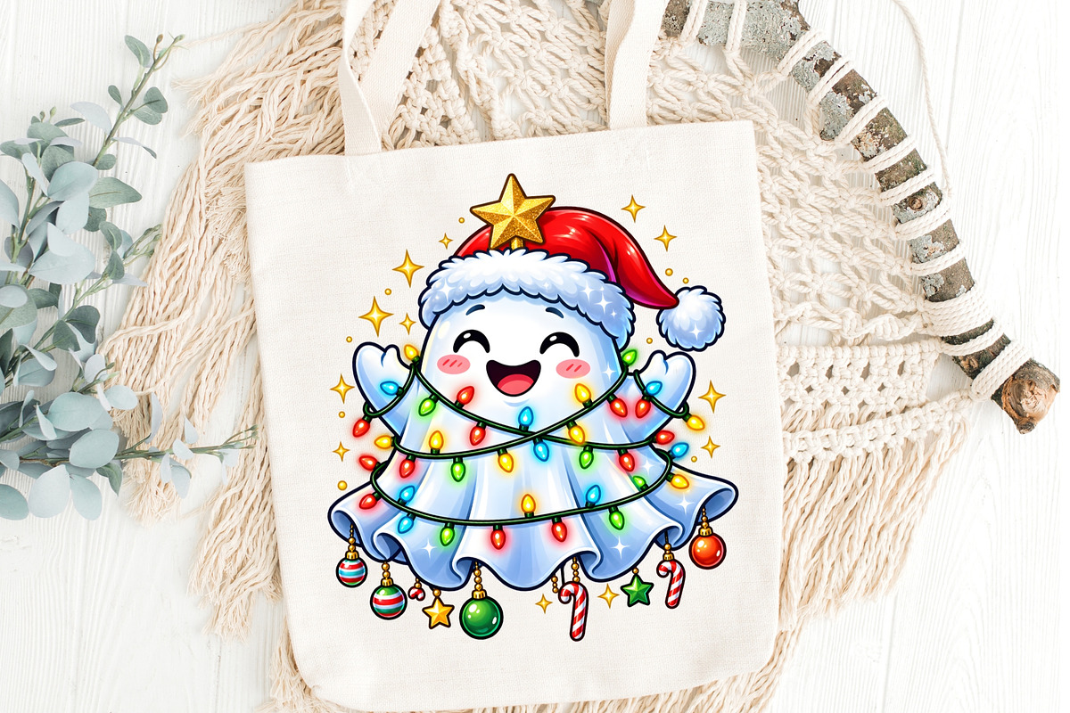 Cute Christmas Ghost PNG Design, an Object Graphic by Zahyl Studio (Photo 5 of 7)