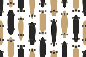 Seamless Pattern With Skateboards