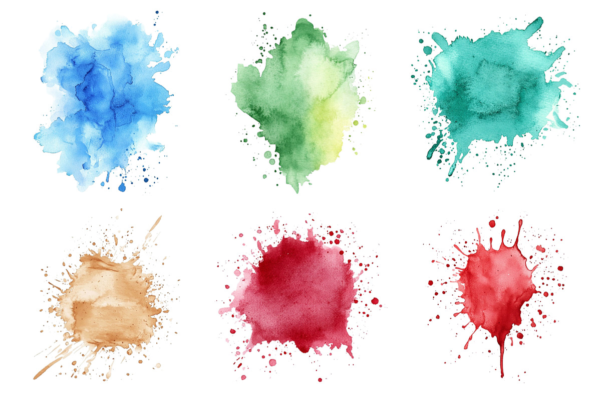 Christmas Watercolor Splashes PNG Bu, an Illustration by Daily.Designs (Photo 2 of 5)