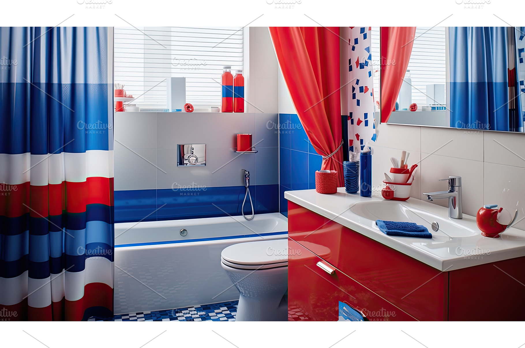 scheme red white and blue interior, a Background Photo by pikepicture