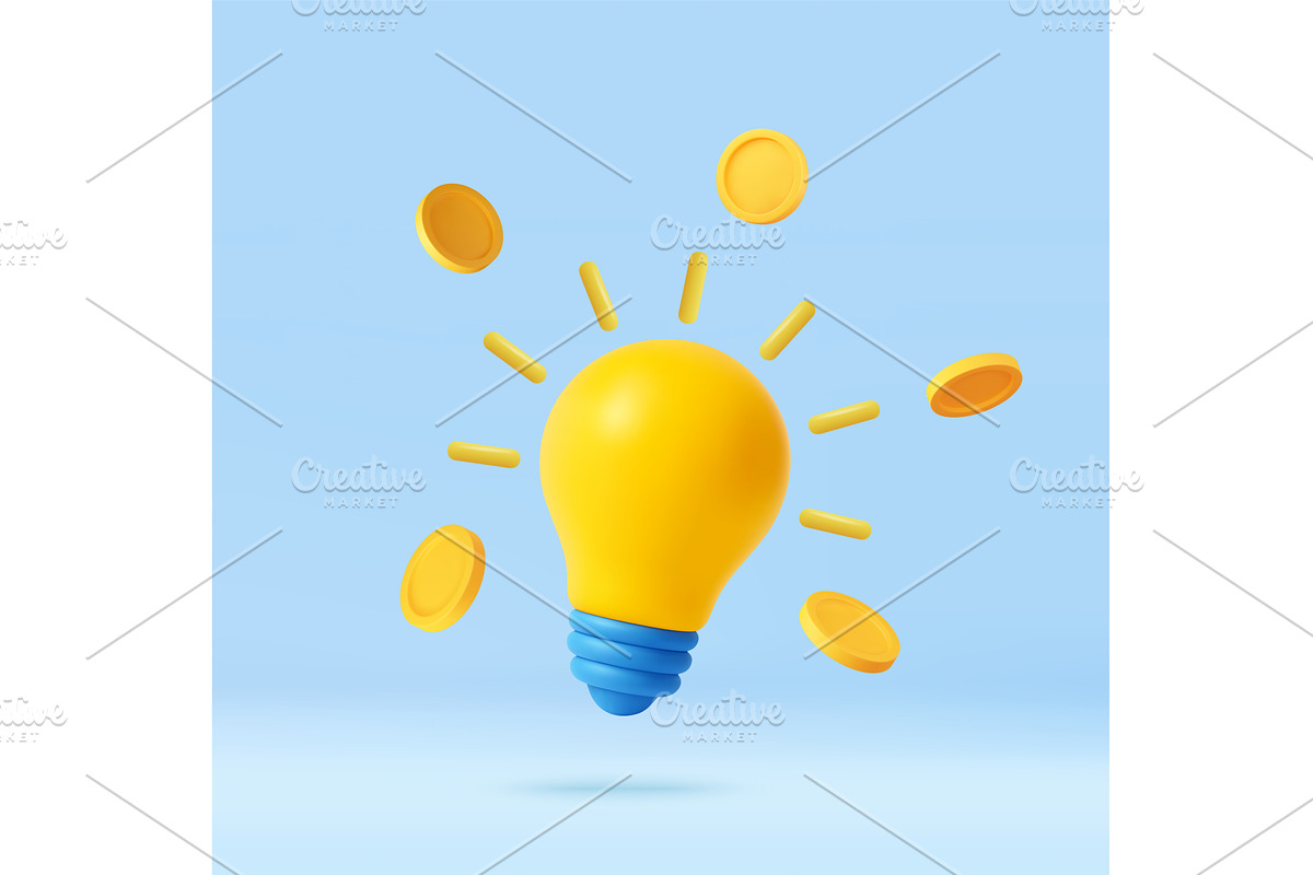 3d Creative Idea for Earning Money, an Object Illustration by ModVector