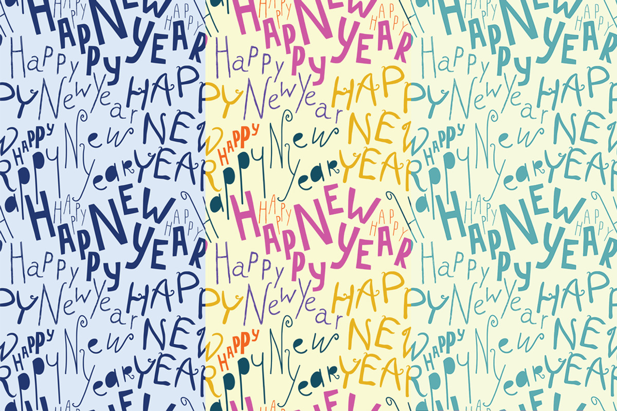 New Year and Xmas lettering patterns, a Pattern Graphic by Marina Zabrodina (Photo 2 of 3)