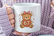 Valentine Teddy Bear 67 Six Seven, an Illustration by CraftArtStudio (Thumbnail 3 of 4)