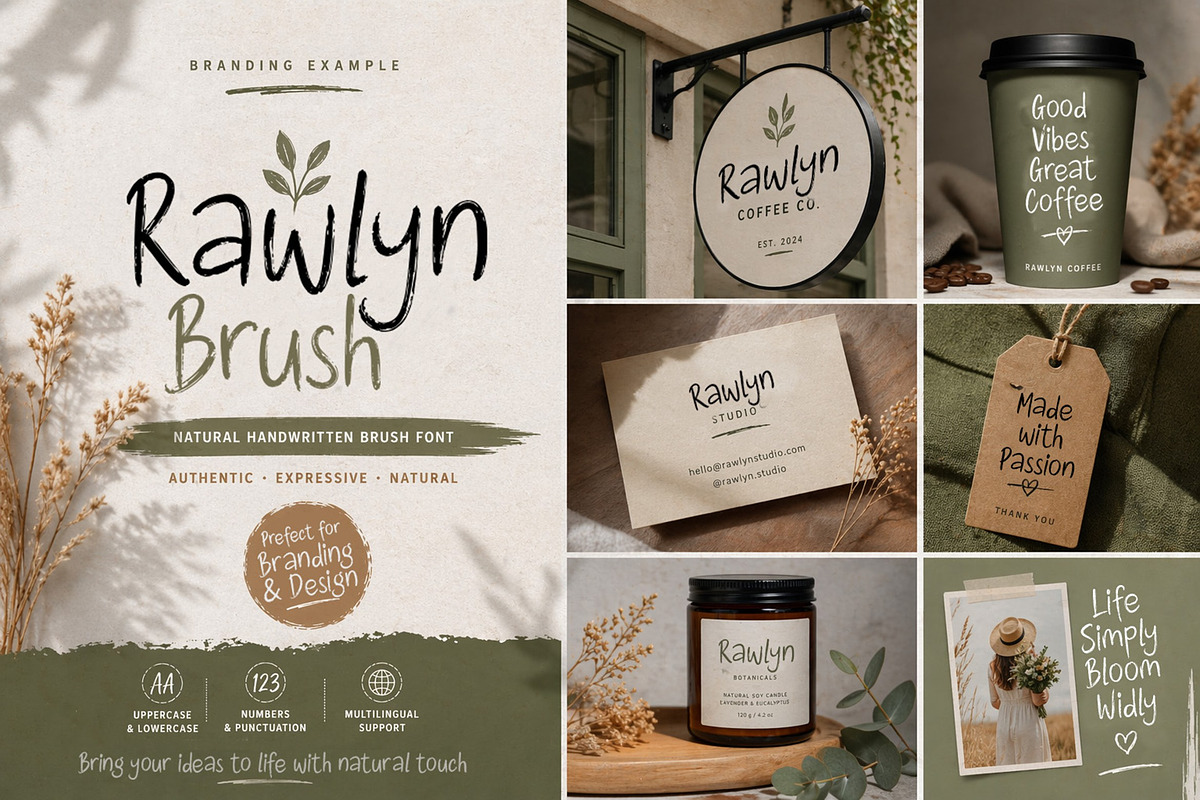 Rawlyn Brush Natural Handwritten, a Handwritten Font by Art StoreID (Photo 9 of 9)