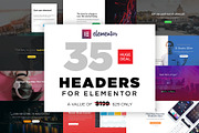 HUGE Elementor Headers Bundle, a Websites & App Template by Elementor Market (Thumbnail 1 of 6)