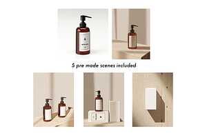 Cosmetic Bottle And Box Mockup Set