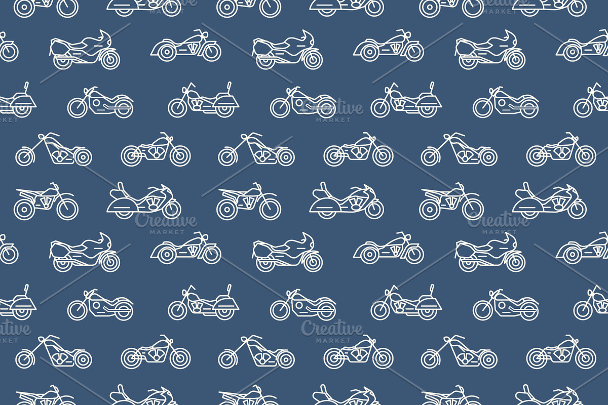 Mototechnics set, seamless patterns, an Object Illustration by Good Studio (Photo 5 of 7)