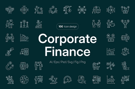 Corporate Finance Icon Set, an Icon by Prosymbols