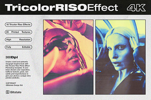 Tricolor Riso Effect - Photoshop