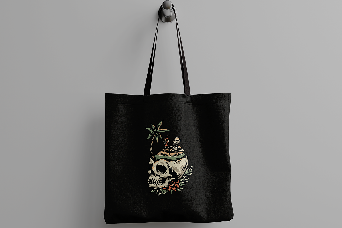 Skull with Palm Tree and Cocktail, an Illustration by nomlimo.com (Photo 3 of 3)