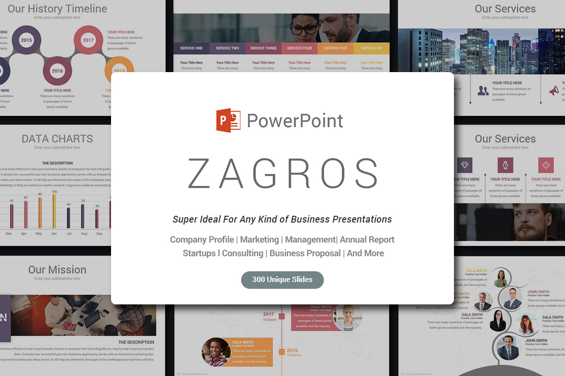 Zagros Business PowerPoint Template, a Presentation Template by SlideOne
