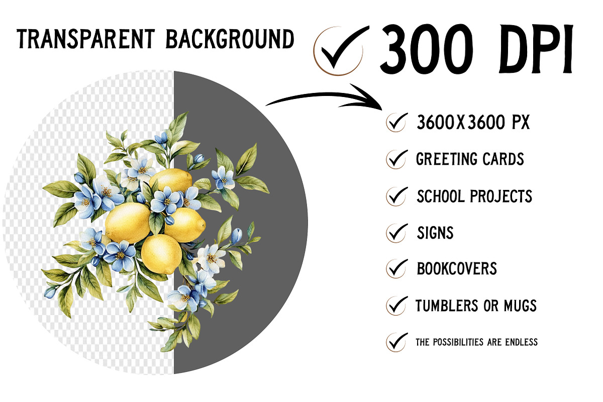 Watercolor Lemon Blossom Clipart, an Illustration by Craft Nest (Photo 3 of 12)
