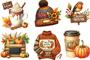 Hello Autumn Clipart, an Illustration by Designking (Thumbnail 2 of 4)