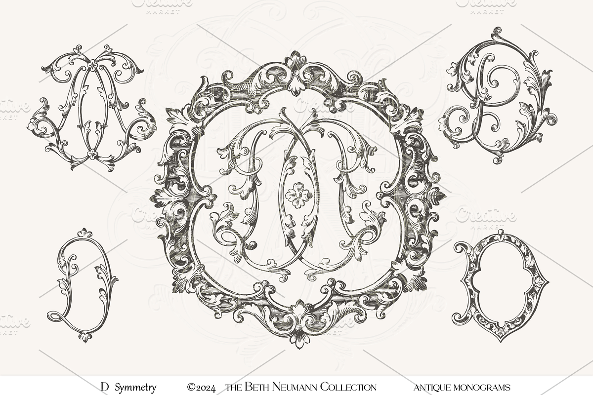 Antique Vintage Monogram Initial D, an Object Graphic by Antique Monograms (Photo 1 of 4)
