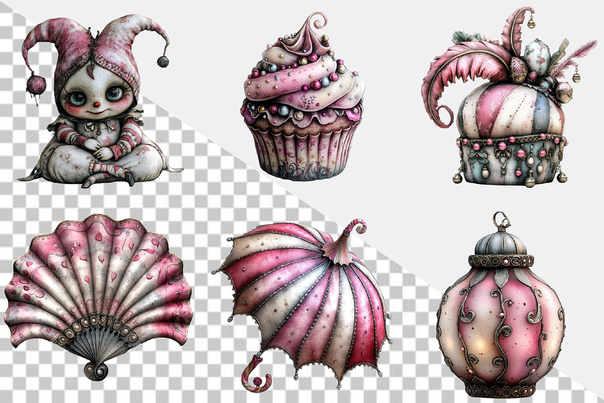 Whimsical Mardi Gras Clipart Bundle., an Illustration by SVGArt (Photo 2 of 7)