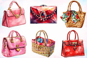 Watercolor Women’s Bags Clipart PNG, an Illustration by Canvas Craft (Thumbnail 2 of 3)