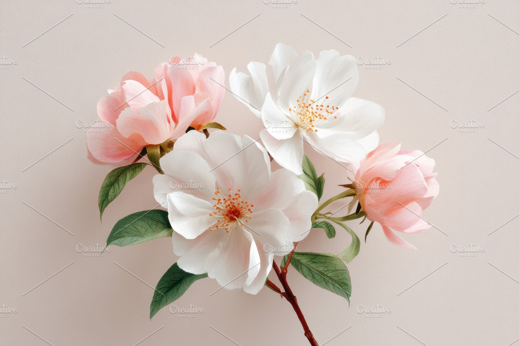 Peach and white blossom bouquet, a Nature Photo by AlyaAnd