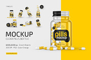 Clear Pills Bottle Mockup Set, a Packaging Mockup by Country4k (Thumbnail 1 of 4)