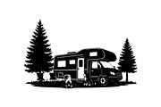 Wild Camping Silhouette Set, an Object Graphic by yasushie (Thumbnail 6 of 6)