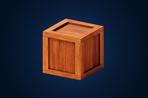 3D Stylized Wood Crate