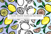 Brushed lemons vector pattern set, a Pattern Graphic by Palette Pursuit (Thumbnail 3 of 12)