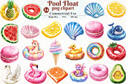 Pool Float Watercolor Clipart, an Illustration by Watercolor design (Thumbnail 1 of 12)