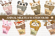 Cute Animal Faces on Bubble Tea Cups, an Animal Illustration by creationsbyapuruh (Thumbnail 1 of 3)
