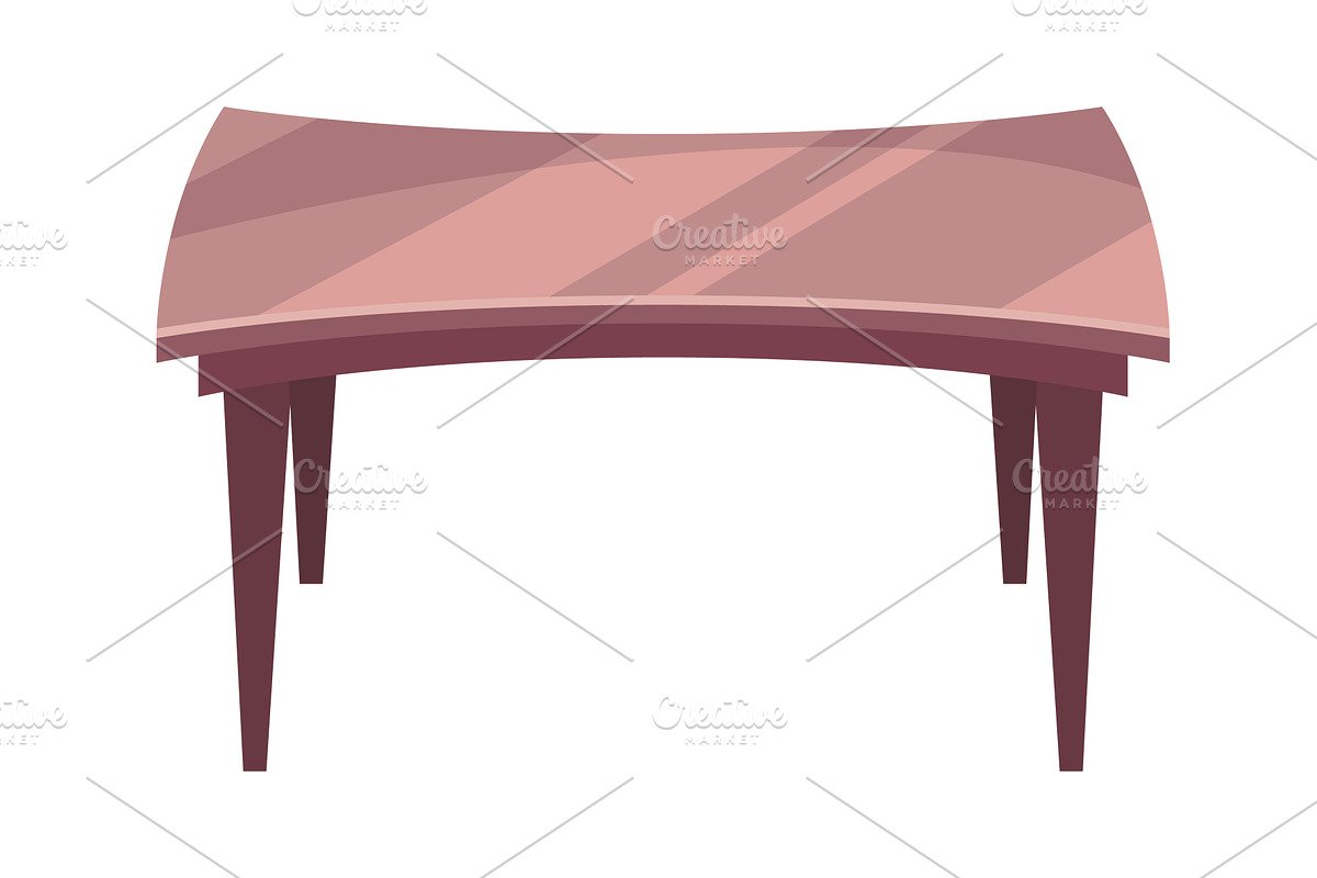 Table furniture of wood, interior, an Object Illustration by the8monkey