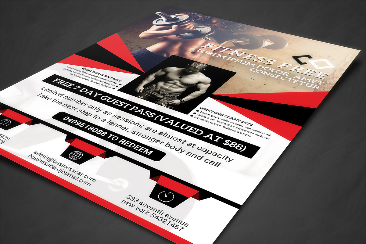 Fitness Flyer / Gym Flyer, a Flyer Template by AfzaalGraphics (Photo 2 of 4)