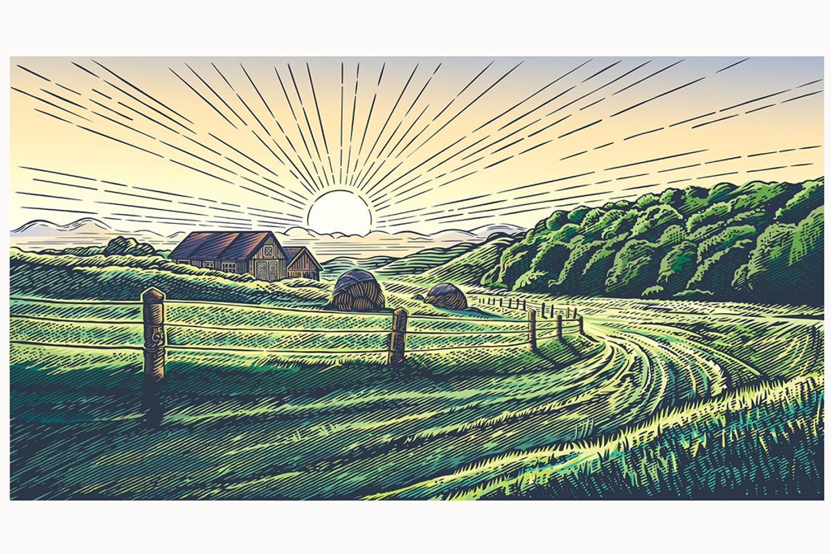 Rural landscape with village, a Food Illustration by Countryside life (Photo 2 of 7)