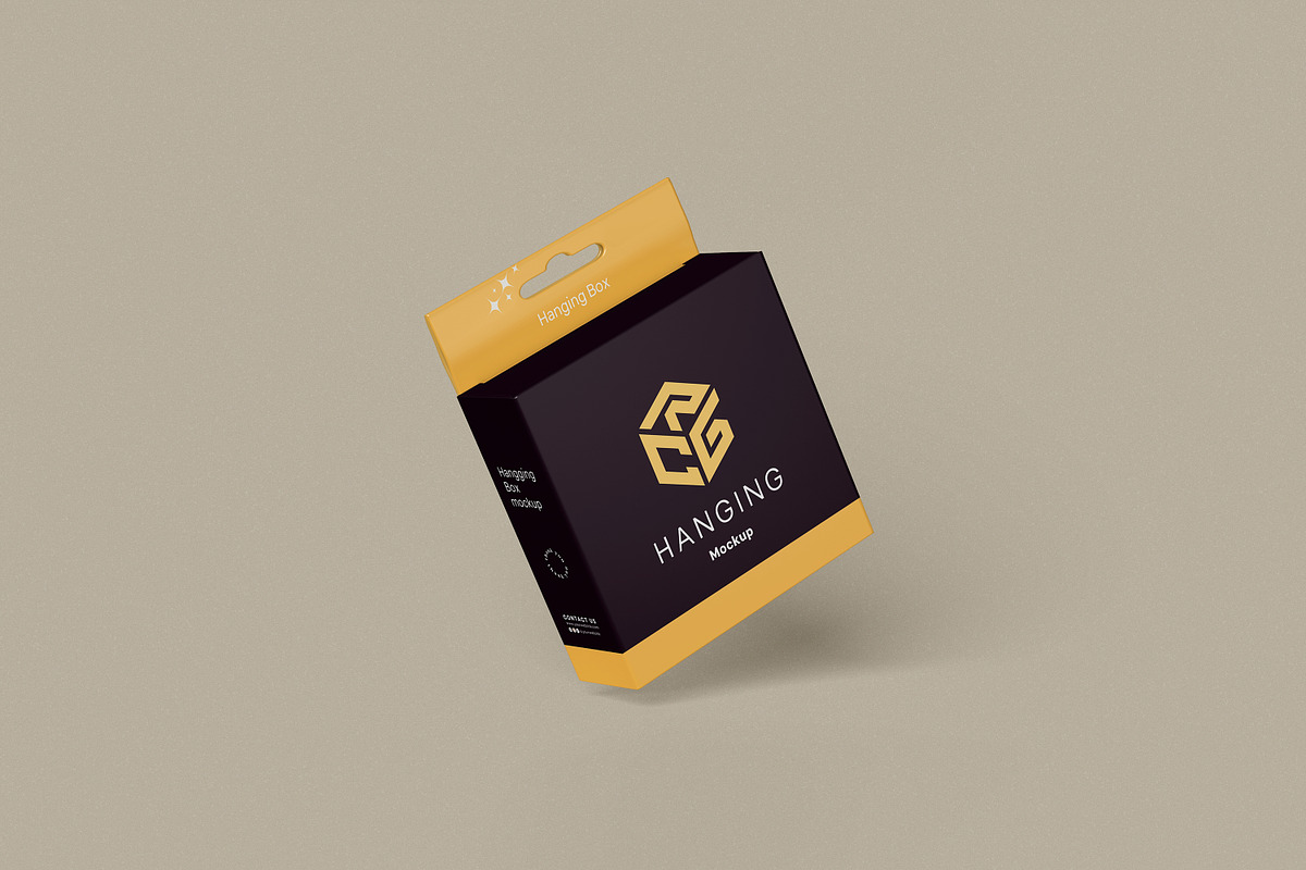 Hanging Box Mockup, a Packaging Mockup by Pexelcorner (Photo 2 of 9)