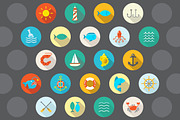 Awesome 22 Flat Vector Sea Icons, an Outline Icon by Ckybe's Corner (Thumbnail 2 of 3)