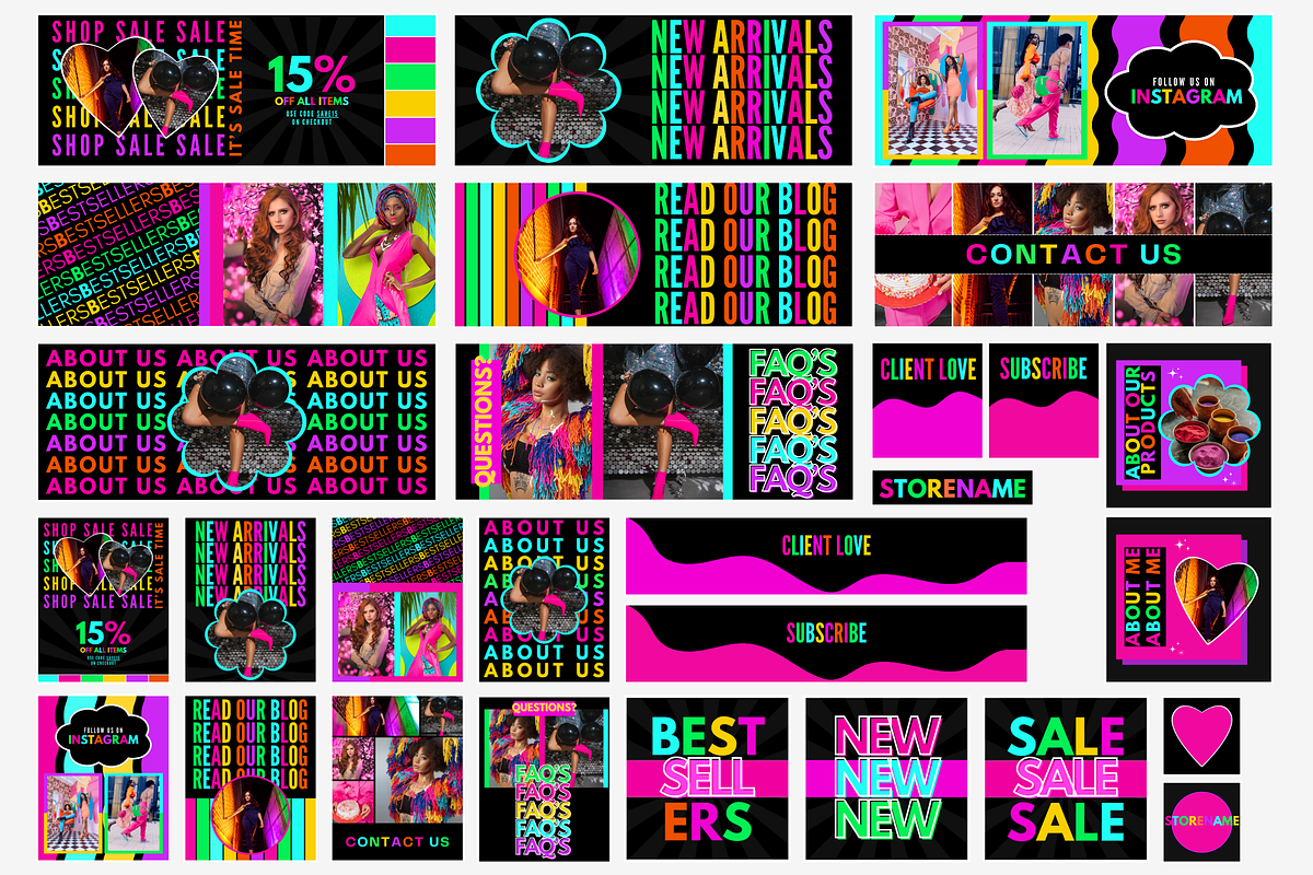 Neon Shop Banner Templates, a Shopify Template by SunshineStudioBoutique (Photo 3 of 8)