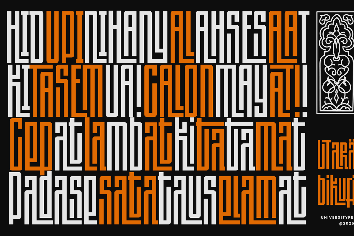 UT Arabikufi - A Latin Kufi Font, a Sans Serif Font by Universitype (Photo 7 of 11)