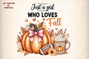 Just A Girl Who Loves Fall Png,, an Illustration by CreationArt (Thumbnail 1 of 5)