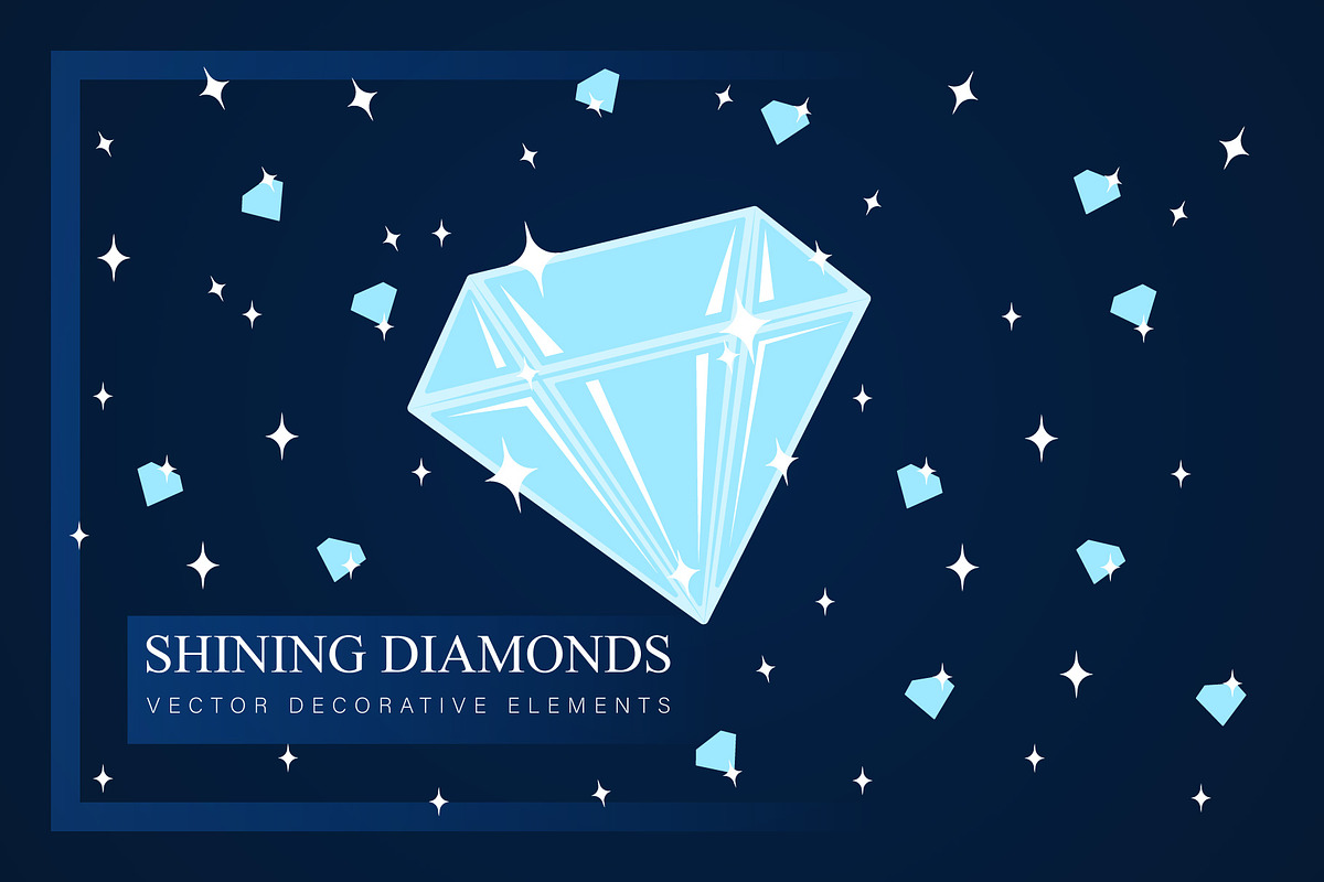 Isolated Vector Shining Diamonds, a Decorative Illustration by UoaHH (Photo 1 of 3)