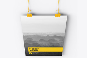 Vertical Hanging Poster Mockup