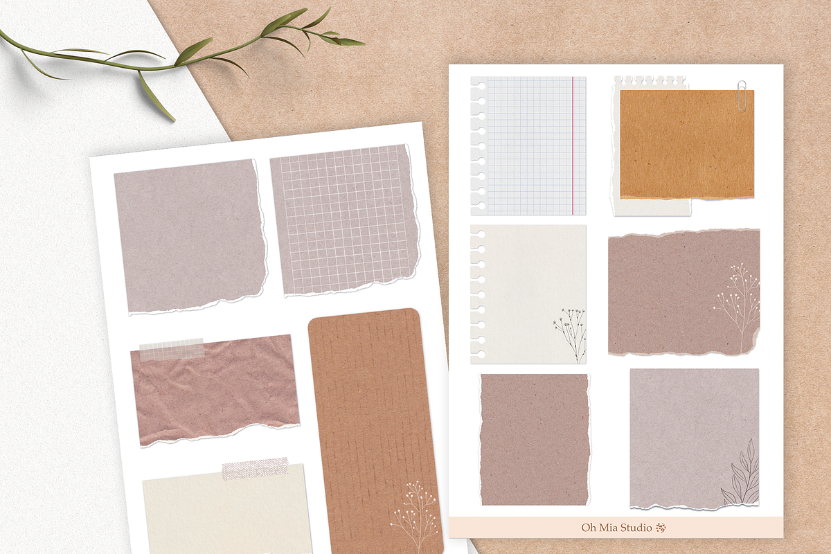 Kraft Paper Digital Sticky Notes, an Object Graphic by Oh Mia Studio (Photo 2 of 4)