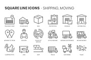 Square line icons, an Outline Icon by Howcolour (Thumbnail 55 of 85)