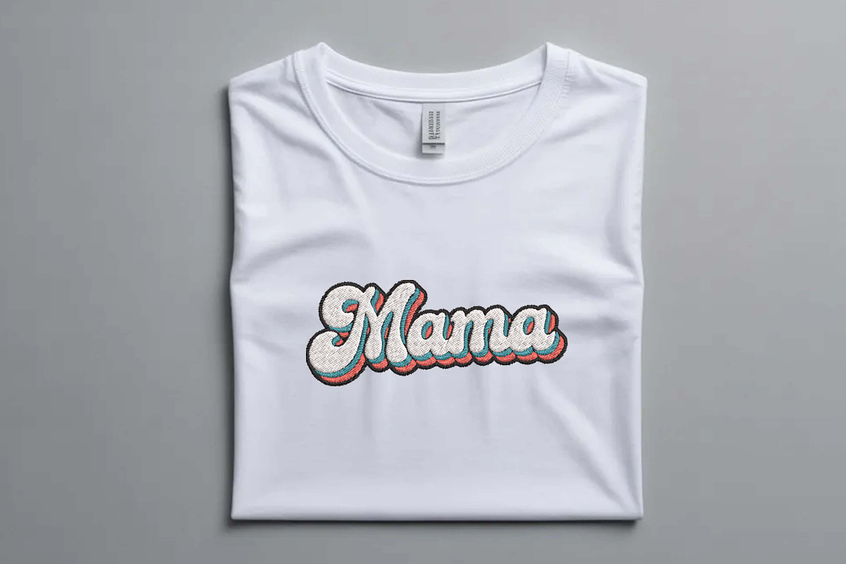 Wavy Retro Mama Layered Embroidery, an Illustration by Purpose Ekbal (Photo 2 of 3)