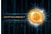 Bitcoin crypto currency banner, a Finance Illustration by Vector Tradition (Thumbnail 1 of 3)