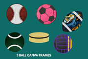 Ball Canva Frames Template Baseball, an Object Graphic by GraphiCarola (Thumbnail 5 of 6)