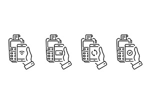 Smartphone NFC Technology Icons, a Technology Illustration by Gentle Studio