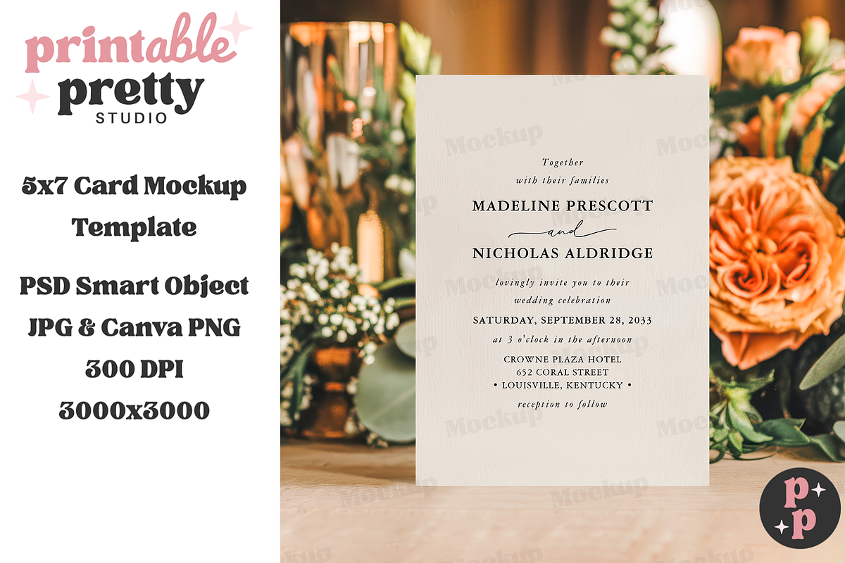 Golden Hour Wedding Card Mockup PSD, a Product Mockup by Printable Pretty Studio (Photo 7 of 10)