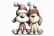 Whimsical Christmas Cat & Dog Clipar, an Illustration by Libby Wishes (Thumbnail 3 of 7)