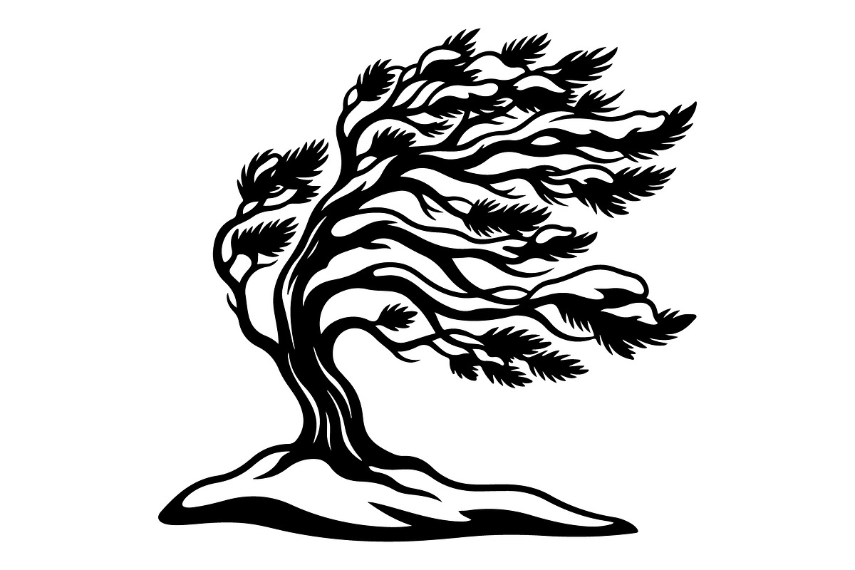 Windblown Tree Silhouette, an Object Graphic by Gfx_Store (Photo 6 of 16)